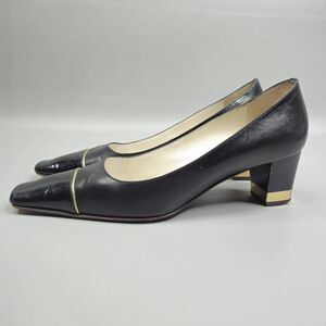 St. John Marie Black Womens Size 6.5 B Classic Black Patent Leather Pumps Heels